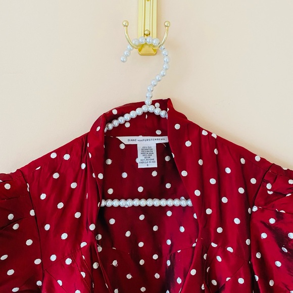 Diane von Furstenberg Silk Tafetta Polka Dot Party Dress Romantic Feminine - Picture 7 of 12